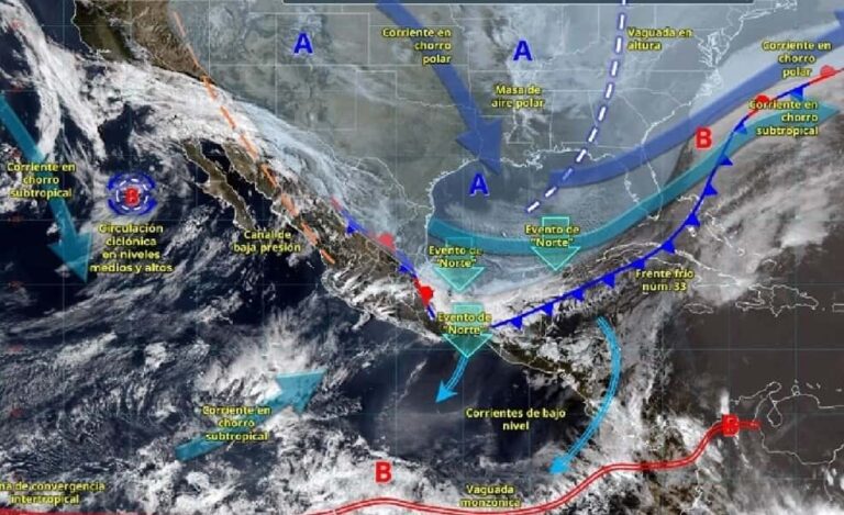 Frente frio 33 congelará a gran parte de Mx (1)